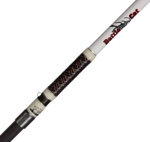 Close view of Okuma Battle Cat Spinning Rods